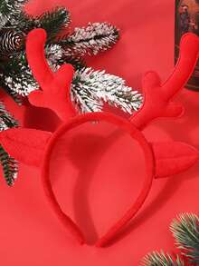 1頭女士可愛的紅色鹿角和翅膀髮箍,聖誕派對裝飾