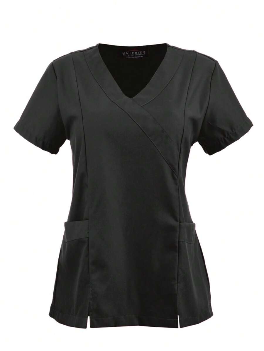 U4U Uniforms Filipino Lady Crossed V Neck With Elastic Back