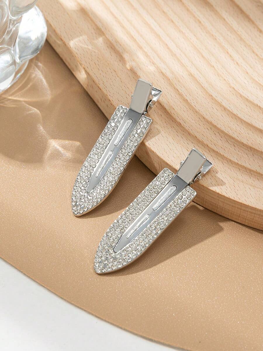 2 pezzi Fermagli per capelli senza tracce con strass, adatti per festival, uso quotidiano e abbinamento per feste, fermagli a pinza per capelli, accessori per la scuola