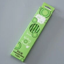 12入組水果造型鉛筆,可愛文具,兒童禮物,獎品,繪畫,卡通書寫,學生學習用品 - 綠色 - 查看 1