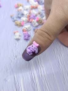 15 件裝迷你可愛狗形樹脂剪貼簿、水鑽和美甲裝飾套裝 - 適合 Diy 美甲裝飾、婚禮剪貼簿貼紙