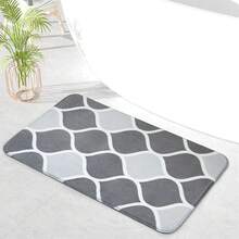 1pc Simple Geometric Line Design Bathroom Doorway Water Absorbent Anti-Slip Mat For Sink Or Footstep On Bedroom, Living Room, Study Room, Etc - Multicolor - View 6