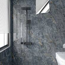 一張40厘米寬灰色鋁箔壁紙,自粘加厚防水可拆卸,適用於浴室牆面翻新貼紙,廚房防油耐汙、耐高溫裝飾貼膜。