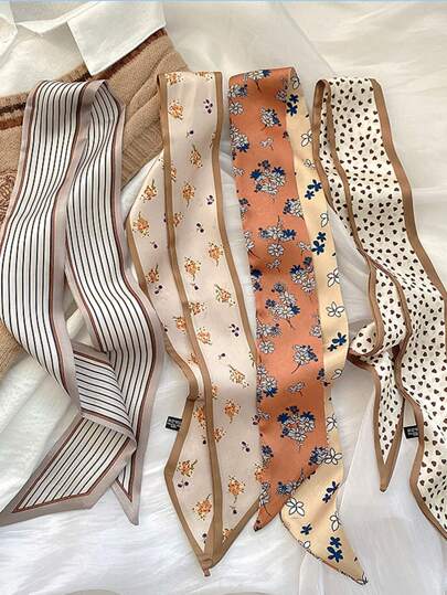 4条装女孩/青少年多功能多色围巾，适合日常使用