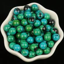 4-12mm天然石頭圓形綠虎眼石亞馬遜石藍寶石石英玛瑙斑彩間隔散珠,適用於珠寶製作diy手鐲項鍊 - 彩色 - 查看 29