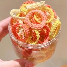 裙邊彩色女孩髮圈,無損嬰兒髮束繩糖果色可愛頭帶