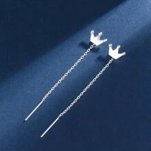 幾何星形耳環線 - 銀色 - 查看 3