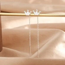 幾何星形耳環線 - 銀色 - 查看 2