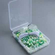 1包50克綠色調diy首飾製作珠子套件,適用於製作手鐲,項鍊,是聖誕/生日的絕佳禮物,巴洛克系列