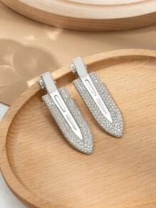 2 pezzi Fermagli per capelli senza tracce con strass, adatti per festival, uso quotidiano e abbinamento per feste, fermagli a pinza per capelli, accessori per la scuola