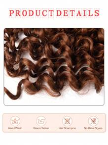 編織髮 哈瓦伊卷曲假髮 波浪假髮 女神掛鉤假髮 黑褐漸變20英寸合成纖維女性合成假髮,適合非洲的日常佩戴 - 棕色 - 查看 5