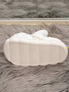 可愛兔子設計中童毛絨拖鞋,防水防滑、厚實保暖、輕盈、白色家居拖鞋 - 白色 - 查看 6