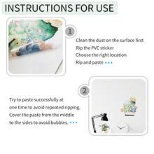 3入組可愛動物風格家居裝飾牆貼,適用於客廳臥室,兒童房裝飾用