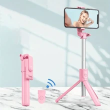 Perche à selfie Bluetooth : Perche à selfie trépied extensible pour téléphones - Portable, télécommandée et pliable pour voyager ! Compatible avec les smartphones /Android pour les vacances d'été, les voyages, les activités de plein air, la diffusion en direct. Trépied