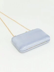 Gorgeous Mini Rhinestone & Satin Clutch Bag For Evening Parties And Gatherings - Silver - View 7