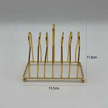 1set European-style Luxurious Coffee Cup & Tea Cup Coaster, Fruit & Dessert Plate With Storage Rack - Gold - View 2