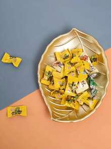 1pc Creative Gold Serving Tray For Living Room, Home Storage, Dining Table, Decoration - Gold - View 5