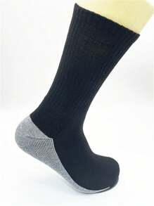 5 雙/包男款和男孩冬季加厚保暖襪子搭配抓絨鞋墊 - 黑色 - 查看 4