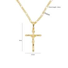 Colar De Cruz Charme/pingente Jesus De Corrente Dourada Para Homens