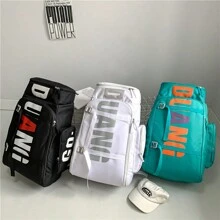 1入組黑/綠/白防水尼龍背包,帶有字母圖案拉鍊,適合旅行、徒步旅行、運動、滑板、滑雪用,適用於滑雪之旅和其他活動的男女適用背包,可以當作健身房袋、運動袋、體育袋、訓練袋、健身袋、男女裝配件的運動包 - 白色 - 查看 6