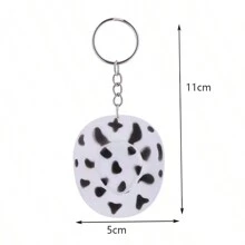 1入流行創意西部牛仔牛奶圖案帽飾鑰匙扣(適用於新年禮物,節日派對,錢包掛飾)