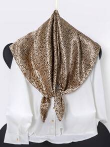 1 Miếng Của phụ nữ Khăn lụa Với Dấu chấm Và In Mô hình , Linh hoạt Hình vuông Khăn trùm đầu Đối với Khăn trùm đầu , Cái cổ Khăn quàng cổ , Khăn đi biển , Ngoài trời , Mặc hàng ngày - màu nâu - Xem 5