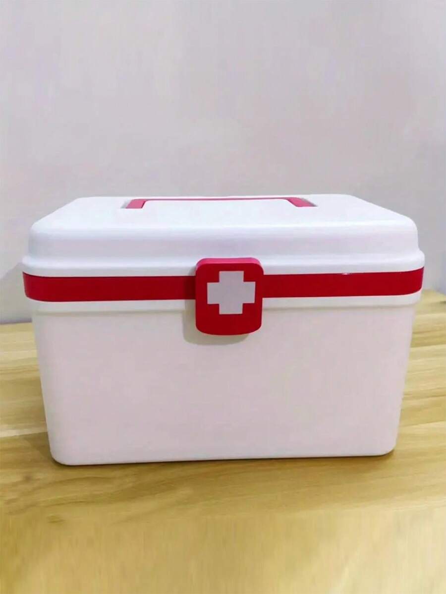 一款28厘米白色家用醫藥箱,大容量國產多層醫藥盒、急救箱、大型藥箱