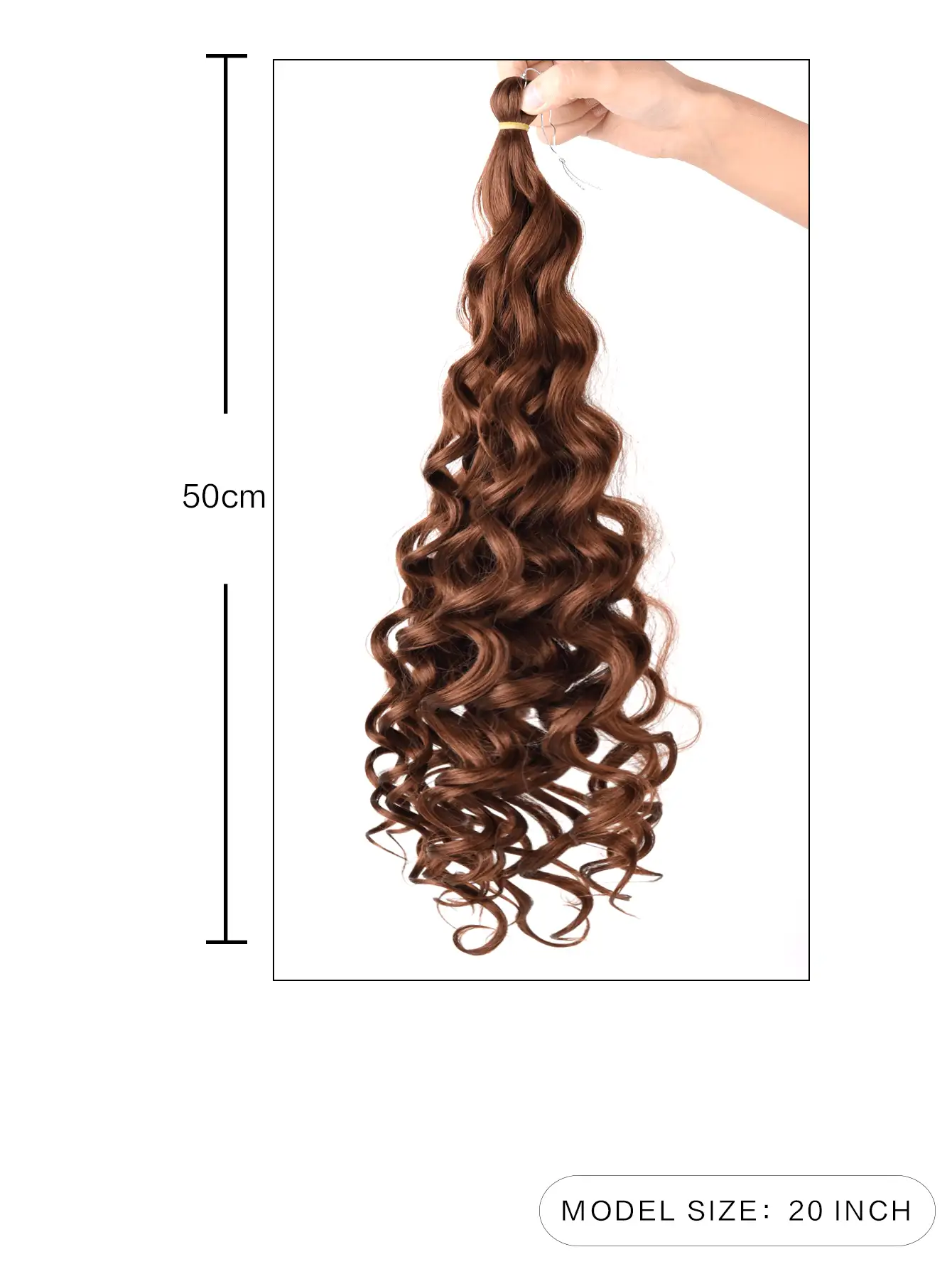編織髮 哈瓦伊卷曲假髮 波浪假髮 女神掛鉤假髮 黑褐漸變20英寸合成纖維女性合成假髮,適合非洲的日常佩戴 - 棕色 - 查看 6