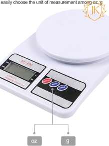 JK Báscula de Cocina 5 Kg Digital Gramera Alta Precisión - Blanco - Ver 1