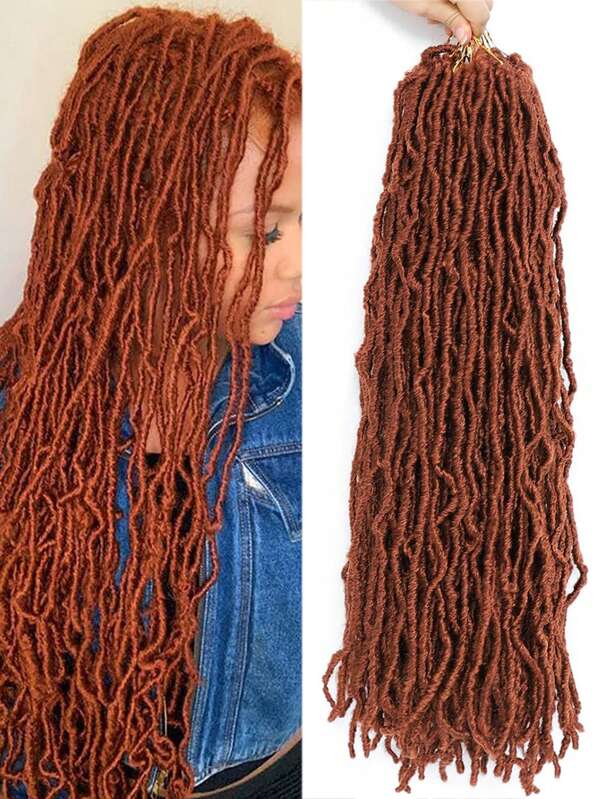 1-6 Packungen Faux Locs Häkelhaare, weiche Locs Ingwer synthetische Häkelhaare, vorgeschlungene Faux Locs synthetische Haarverlängerungen zum Einflechten als Weihnachtsgeschenke (350#)