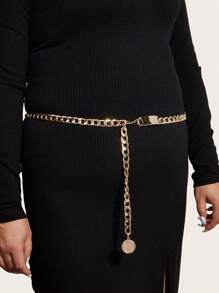 1 Miếng Quý cô Phong cách Đơn giản Kim loại Nhỏ bé Đĩa Trang trí chuỗi Dây chuyền thắt lưng Đối với Mặc hàng ngày Đầm Phụ kiện - Vàng - Xem 2