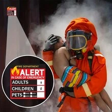 5 件/套紧急警报人员和宠物查找器窗户贴纸/贴花成人、宠物消防部门和救援警报贴花适用于窗户和门应用家居装饰 - 彩色 - 查看 4