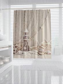 1pc Cartoon Plant Digital Printed Shower Curtain - Multicolor - View 4