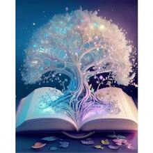 1套diy 5d鑽石繪畫套件,成人用鑽石藝術白色生命樹鑽石畫,全鑽水晶鑽刺繡工藝套件,適用於家居牆壁裝飾禮品