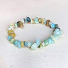Natural Stone Bracelet Crystal Healing Chip Chain Bracelets ,Gemstone Polished Asymmetrical Crystals Stone - Multicolor - View 30