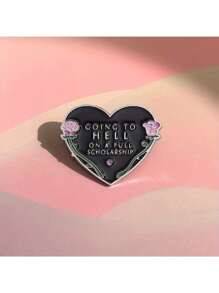 Insignia/broche con diseños minimalistas y de moda en forma de corazón geométrico, letras y palabras en inglés para premios de beca, San Valentín