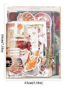 100pcs/pack Book & Slogan Graphic Material Paper, Vintage Multi-purpose Decorative Craft Paper For DIY Craft, Decoration, Hand Account - Multicolor - View 7