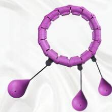 One Purple Smart Massage Exercise Hoop, Detachable Weighted Fitness Exercise Hoop With Gravity Ball - Purple - View 9