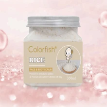 350ml Rice Body Scrub With Walnut Particles For Deep Cleansing And Exfoliating, Remove Dead Skin And Hydrate, Nourish Skin Care
