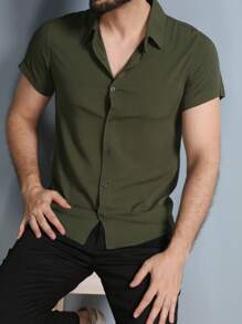 Men Shirts - xanh quân đội - Xem 2