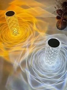 水晶鑽石檯燈,觸控玫瑰水晶燈,16 色可充電壓克力床頭燈,附觸控控制的 Led 鑽石燈,適用於臥室、客廳、夜燈 - 白色 - 查看 4