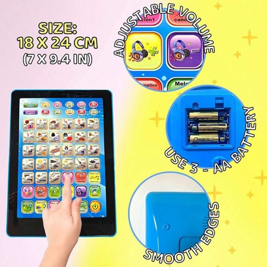 Máquina de aprendizaje de idiomas en Español, juguete educativo para niños, habla de música, máquinas de lectura del alfabeto en Español, 1 - Multicolor - Ver 1