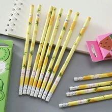 12入組水果造型鉛筆,可愛文具,兒童禮物,獎品,繪畫,卡通書寫,學生學習用品 - 綠色 - 查看 8