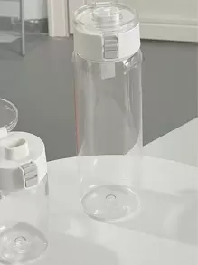 1pc Portable Sports Fitness Large Capacity Transparent Cup, Outdoor, Travel, Office Essential Water Bottle - Clear - View 4