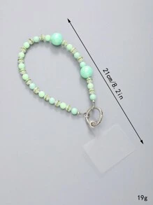 De Teléfono Con Cuentas Sólidas De Ab Con Colorido Y Tarjeta Transparente - Verde - Ver 2