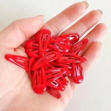 女款 5 個紅色星形髮夾 + 5 個紅色雨滴形髮夾,適合瀏海/公主髮型,送給最好的朋友/最好的朋友的新年禮物套裝