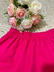 Women Shorts - 玫瑰紅 - 查看 2