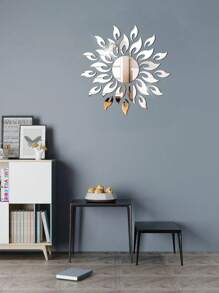 1set Sun Shaped Mirror Wall Sticker - Silver - View 2