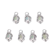 5入組貓眼石、水晶和白石吊墜,適用於diy珠寶製作