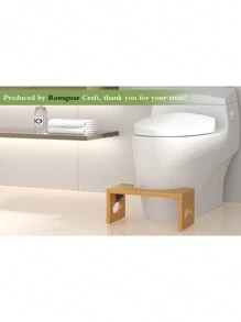 馬桶凳,可摺疊馬桶凳適用於浴室蹲廁,成人用竹便桶凳,蹲坐式浴室馬桶凳 - 黃色 - 查看 6